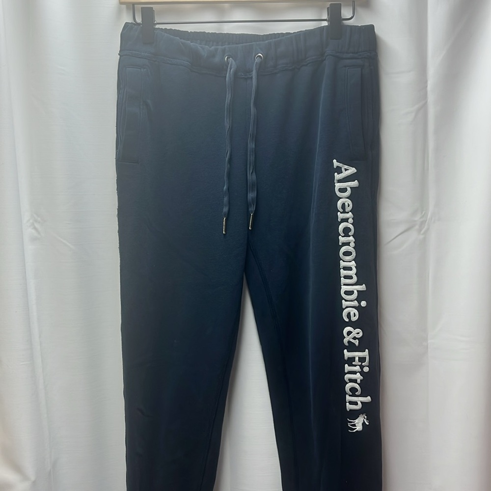 Abercrombie & Fitch Y2K‎ Navy Blue Roll Up Moose Joggers- S - Picture 3 of 7
